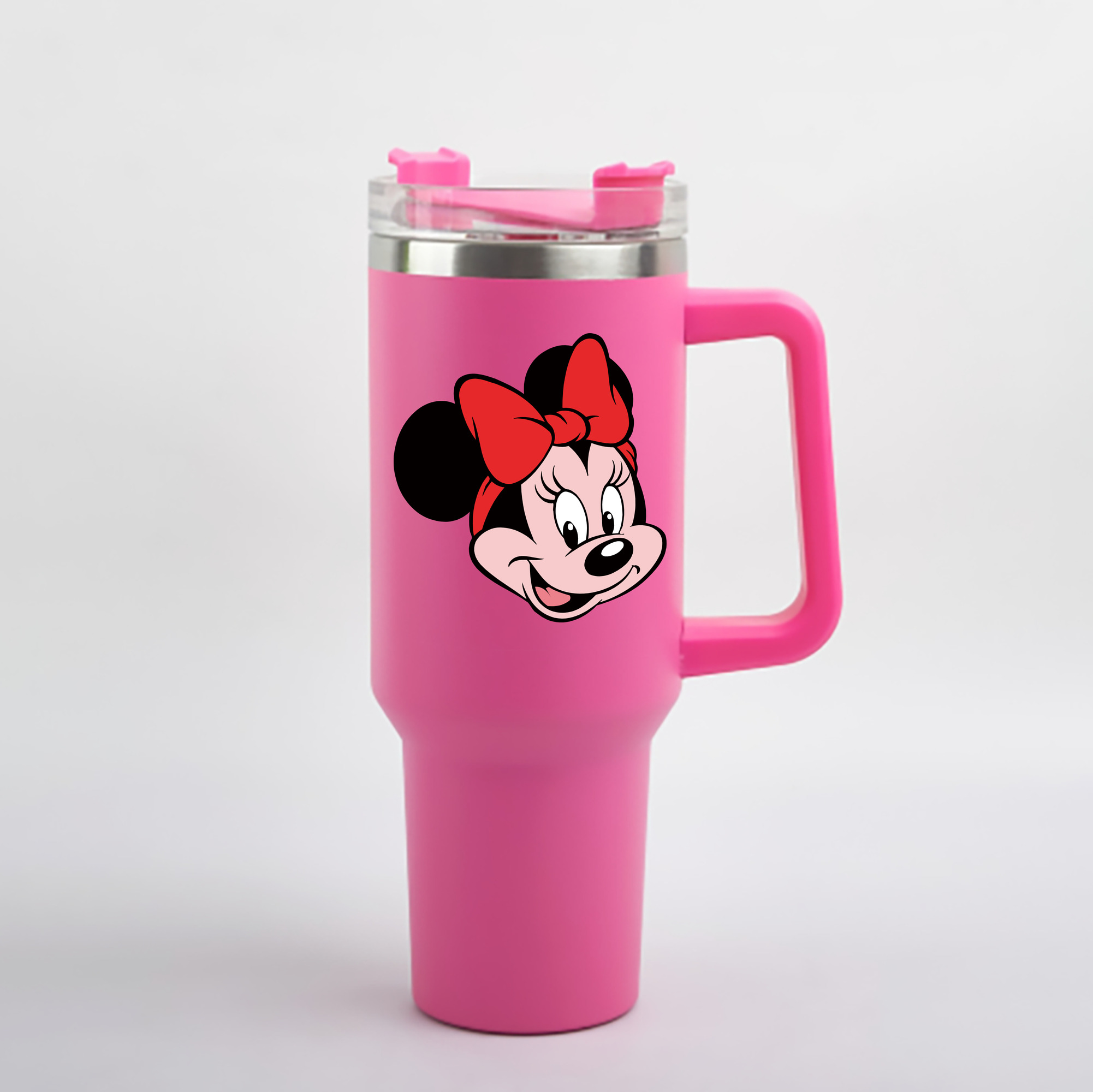 （画像用） ミッキーマウス Mickey Mouse 1200mL車用タンブラー - クリスタルステッカー（プラスチックストロー付き）